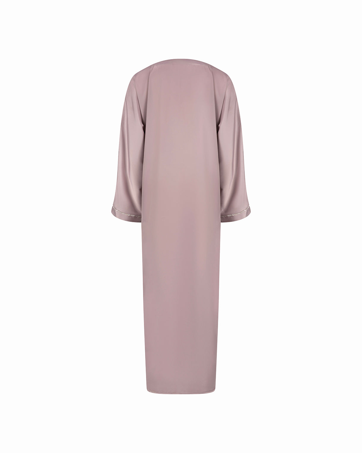 Silver Silk Abaya - Soft Mauve