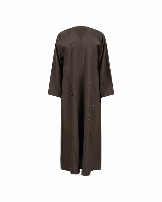 The Suede Look Abaya - Ash Brown