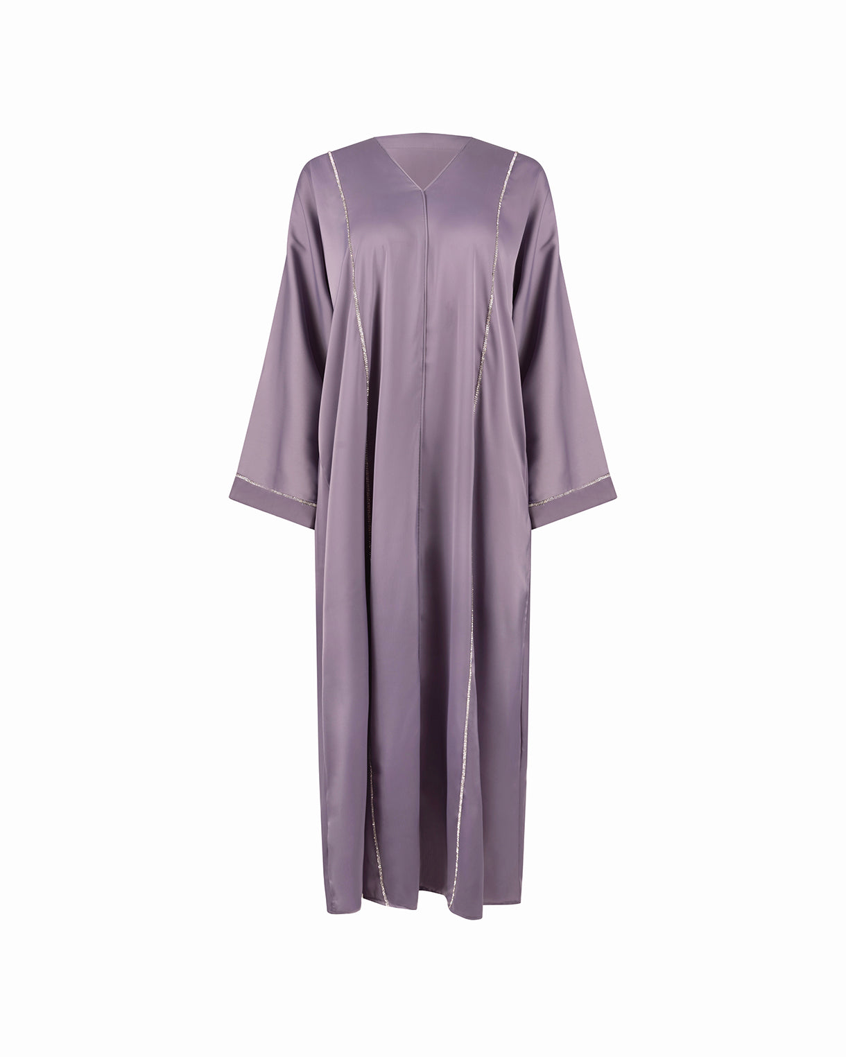 Silver Silk Abaya - Purple