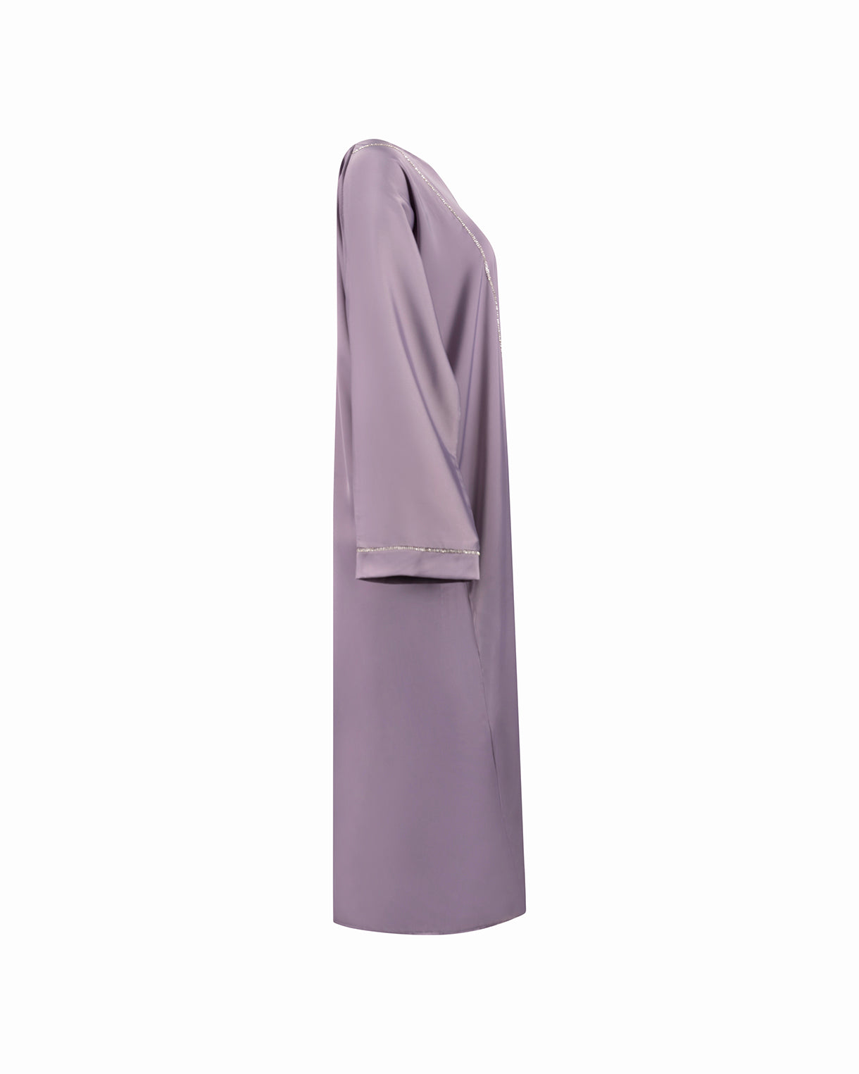 Silver Silk Abaya - Purple
