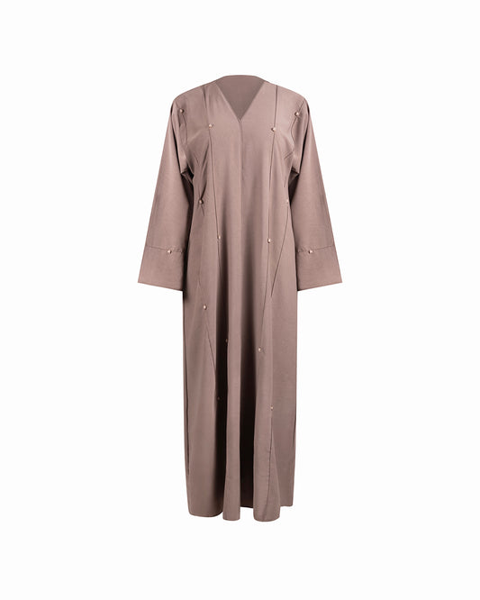 The Suede Look Abaya - Soft Mocha